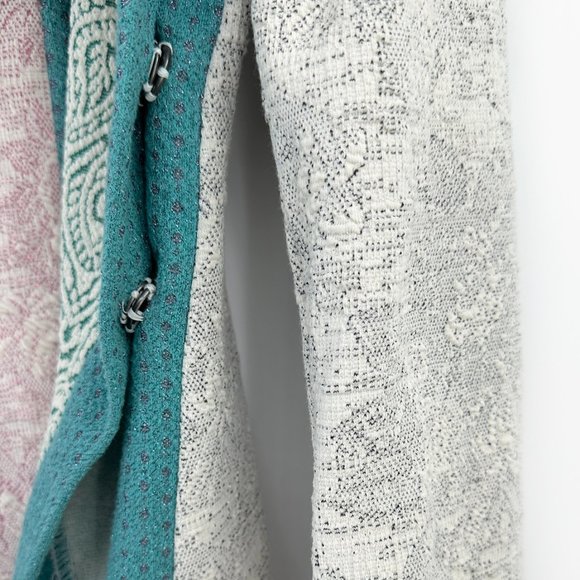 Anthropologie Postmark Patchwork Metallic Fiber Sweater sz S - Picture 6 of 8